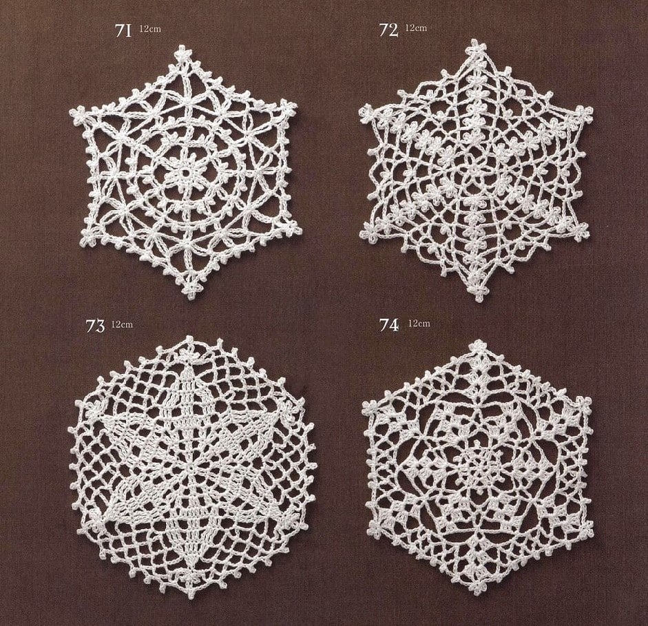 knitted snowflakes