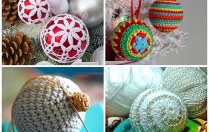 новогодний шар крючком