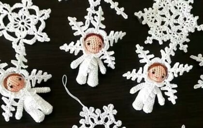 снежинки крючком