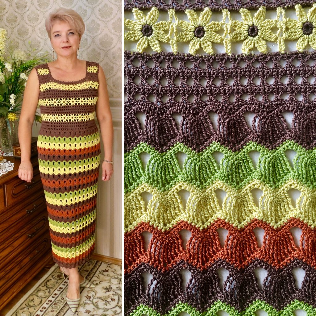 вязаное платье крючком