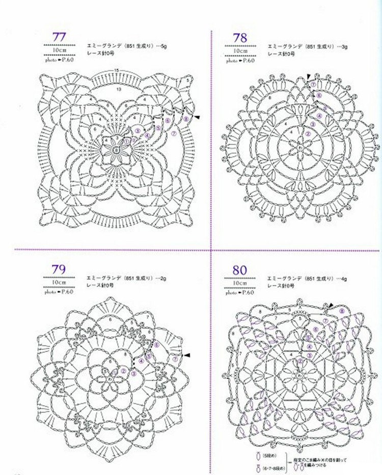Японские крючком схемы и описание