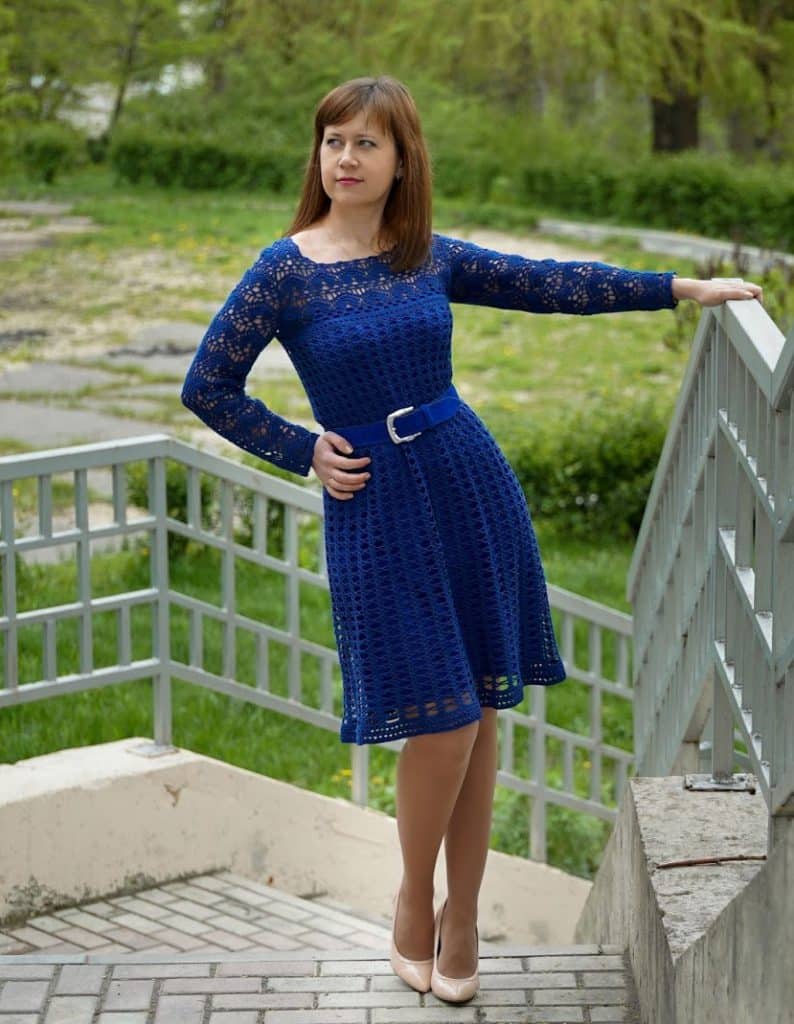 вязаное платье крючком
