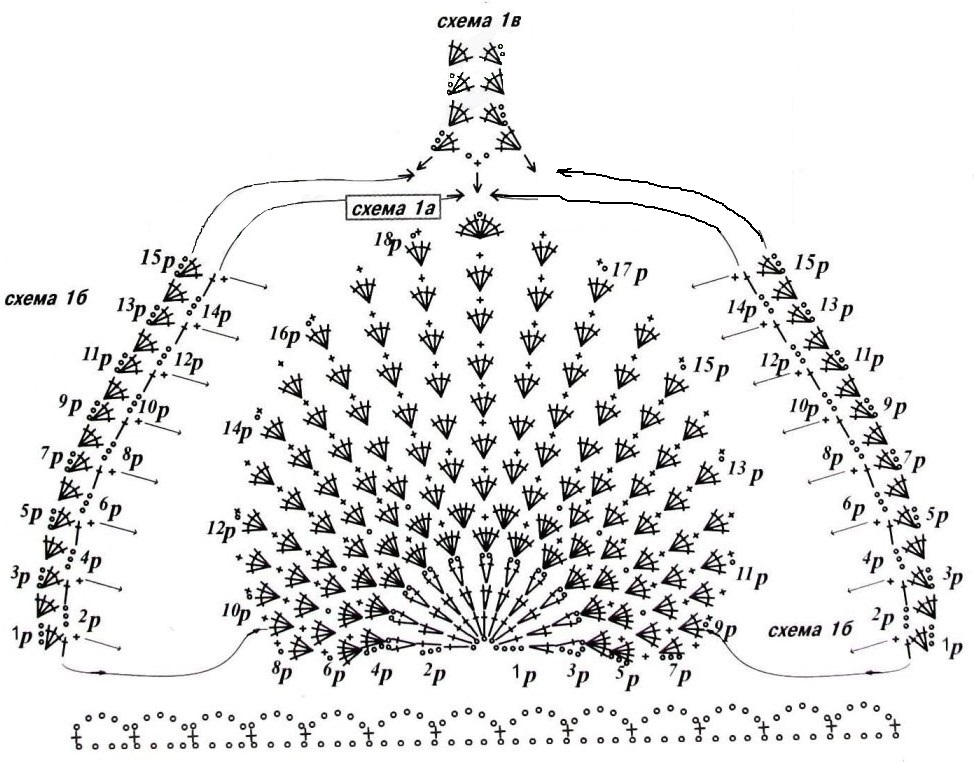 Лиф вязаный крючком схемы и описание