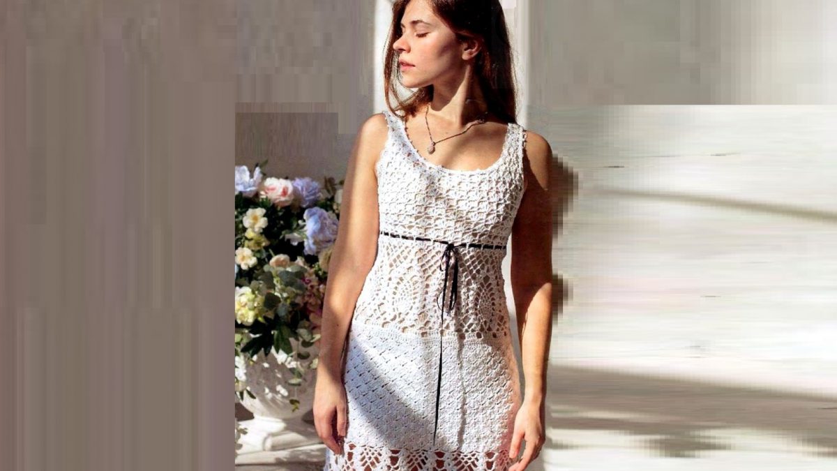 Красивое ажурное платье крючком