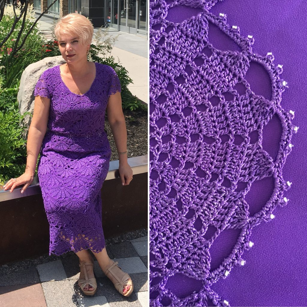 вязаное платье крючком