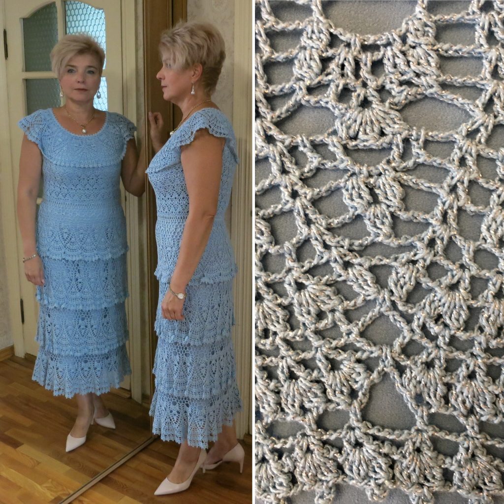 вязаное платье крючком