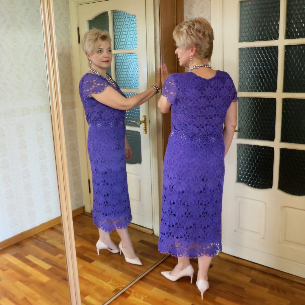 вязаное платье крючком