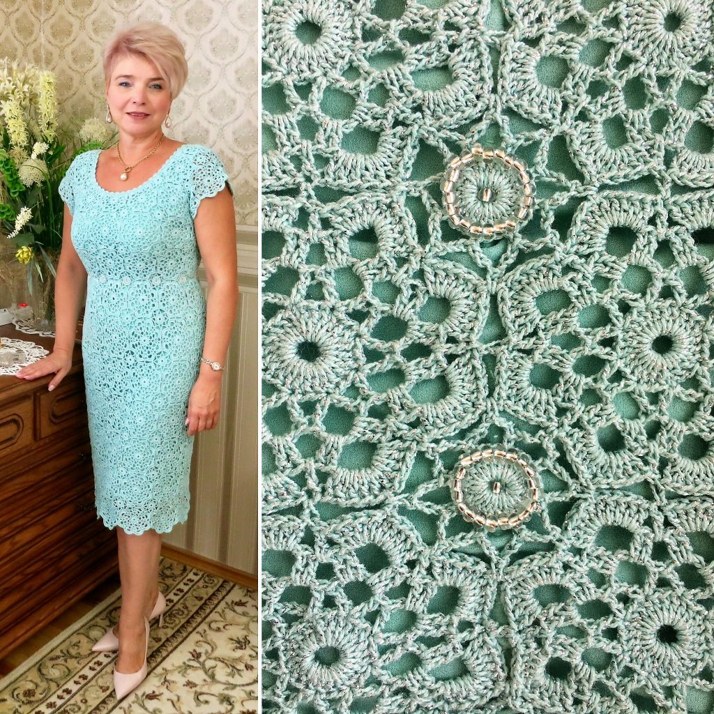 вязаное платье крючком