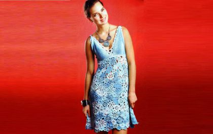 вязаное платье крючком