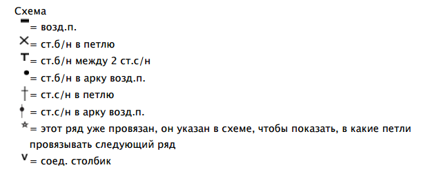 схема вязания крючком