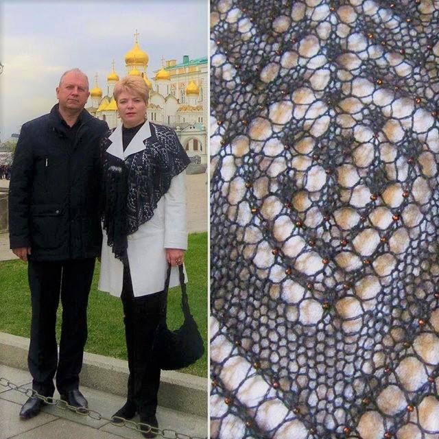 шаль спицами
