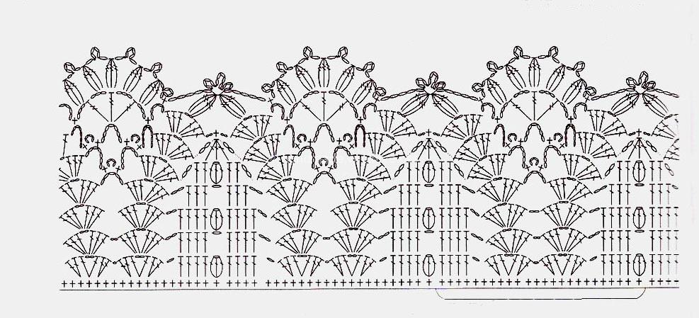 Вязаная кайма крючком со схемами