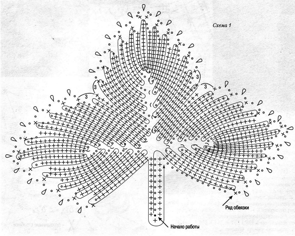 Трилистник крючком схема
