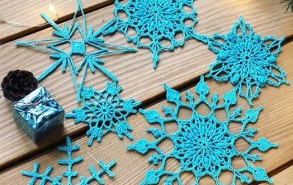 вязаные снежинки