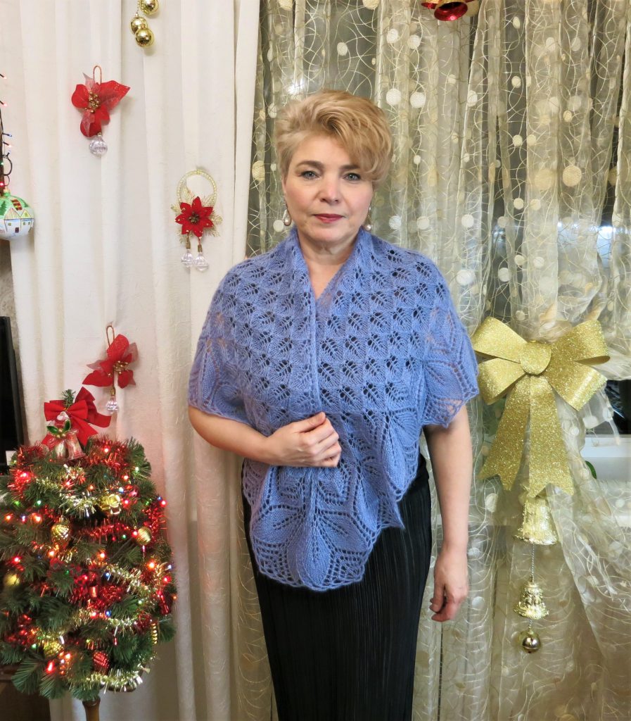 шаль спицами