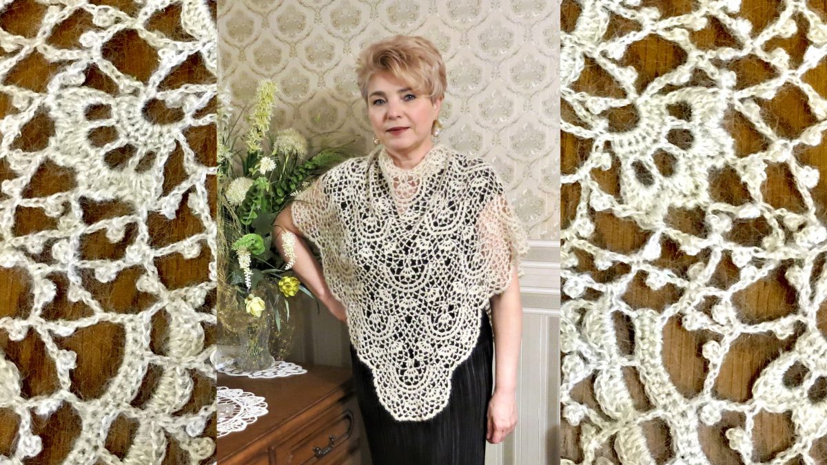 Crochet openwork shawl