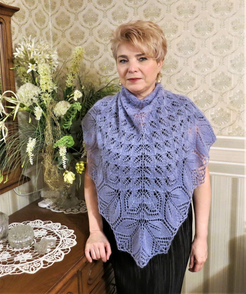 шаль спицами