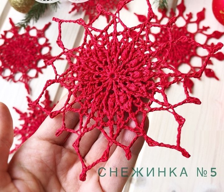 вязаные снежинки