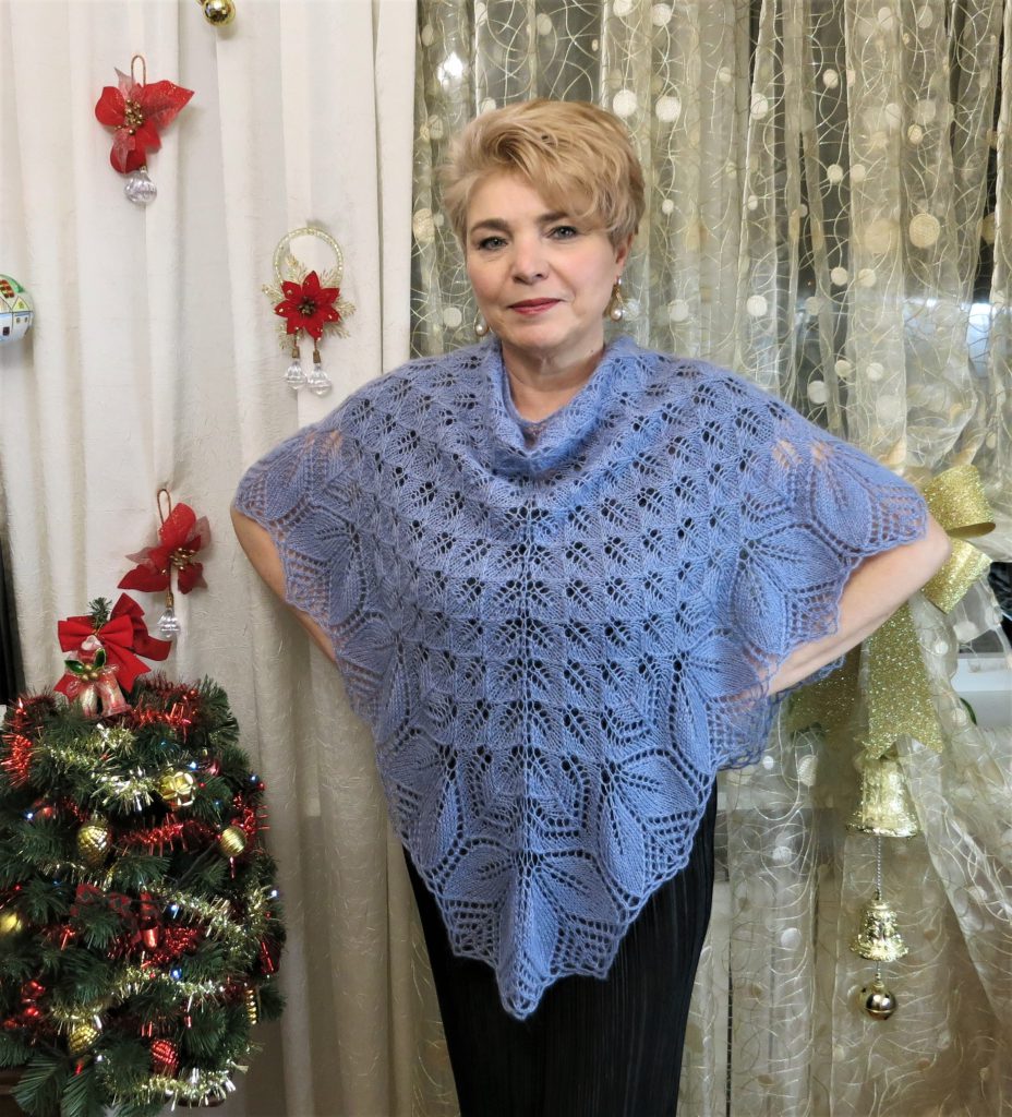 шаль спицами