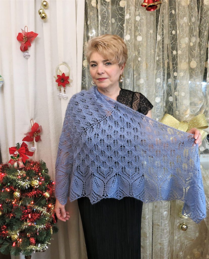 шаль спицами