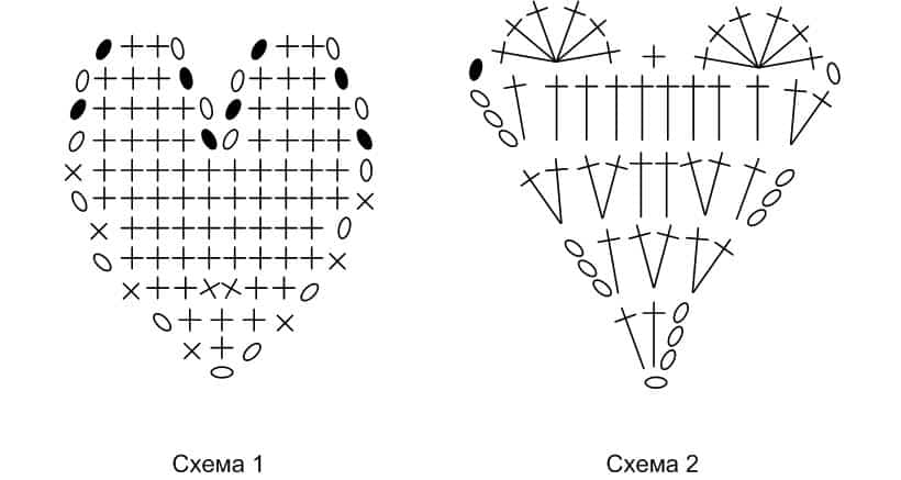 вязаные сердечки