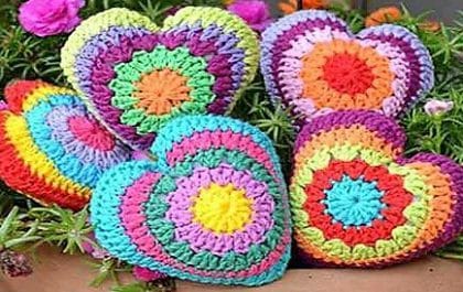 вязаные сердечки