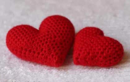вязаные сердечки