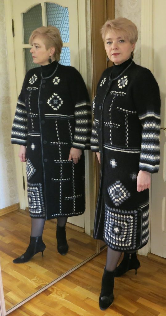 вязаное пальто