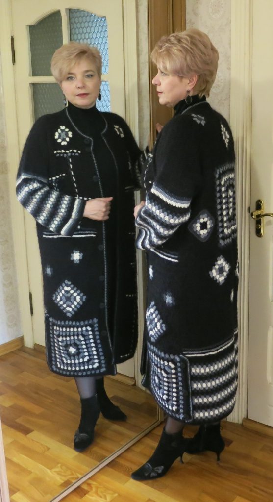 вязаное пальто