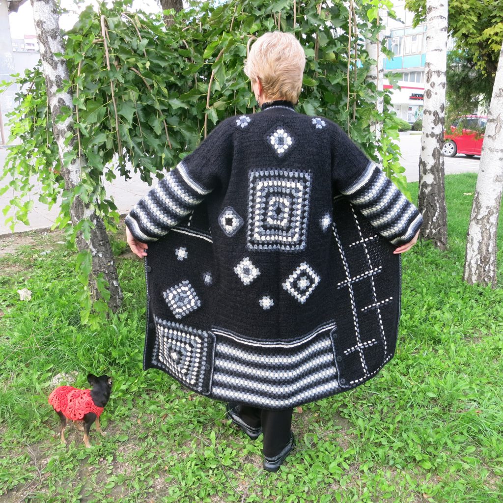 вязаное пальто