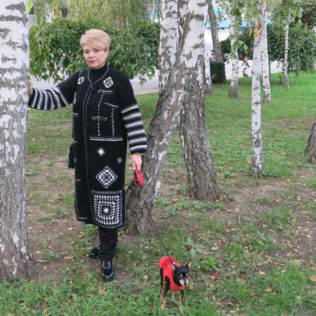 вязаное пальто
