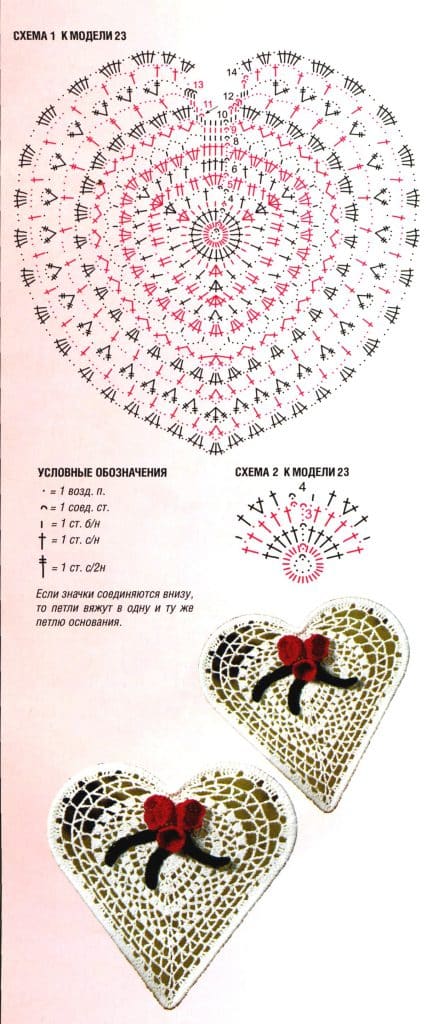 вязаные сердечки