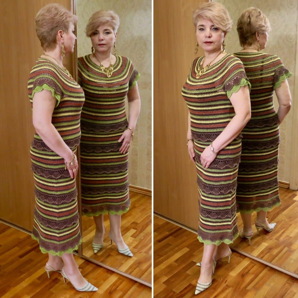 вязаное платье крючком