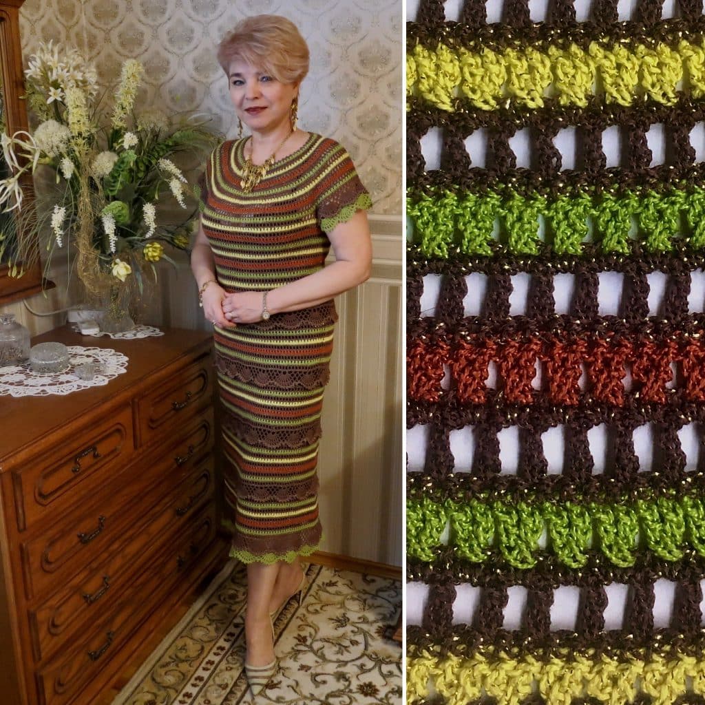 вязаное платье крючком