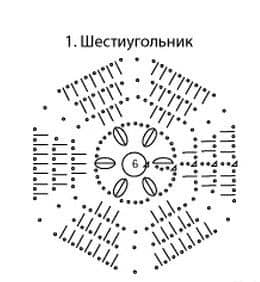схема мотива крючком