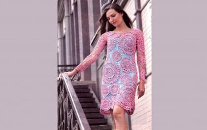 вязаное платье крючком
