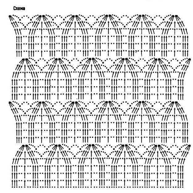 Поперечное вязание крючком схемы