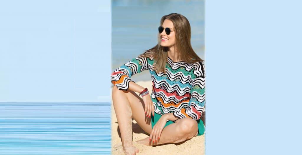 Пуловер с зубчатым узором