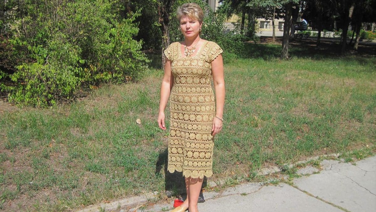 Crochet dress “Golden coins”