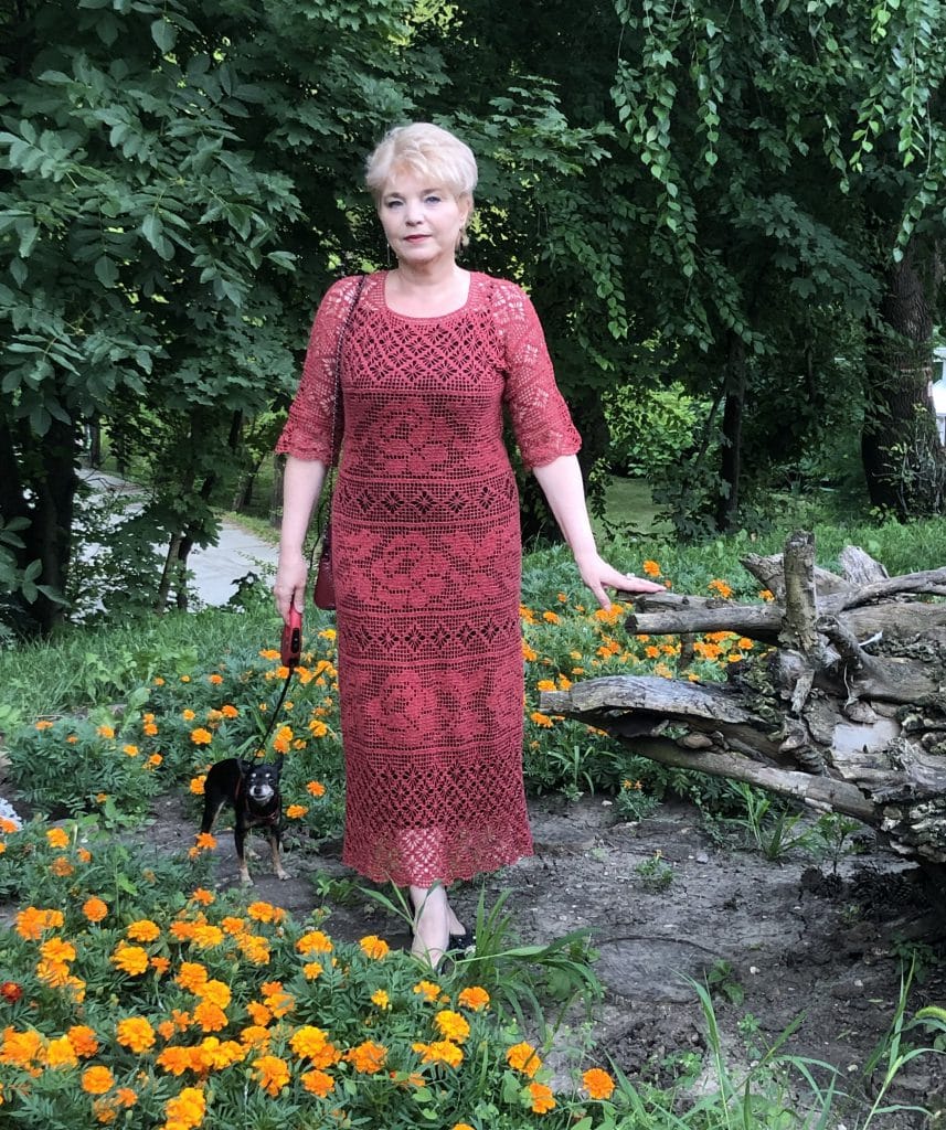 вязаное платье крючком