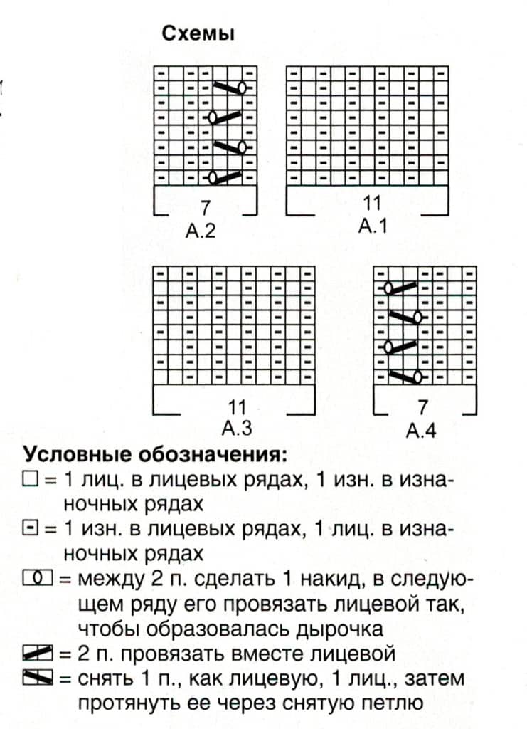 схема вязания спицами