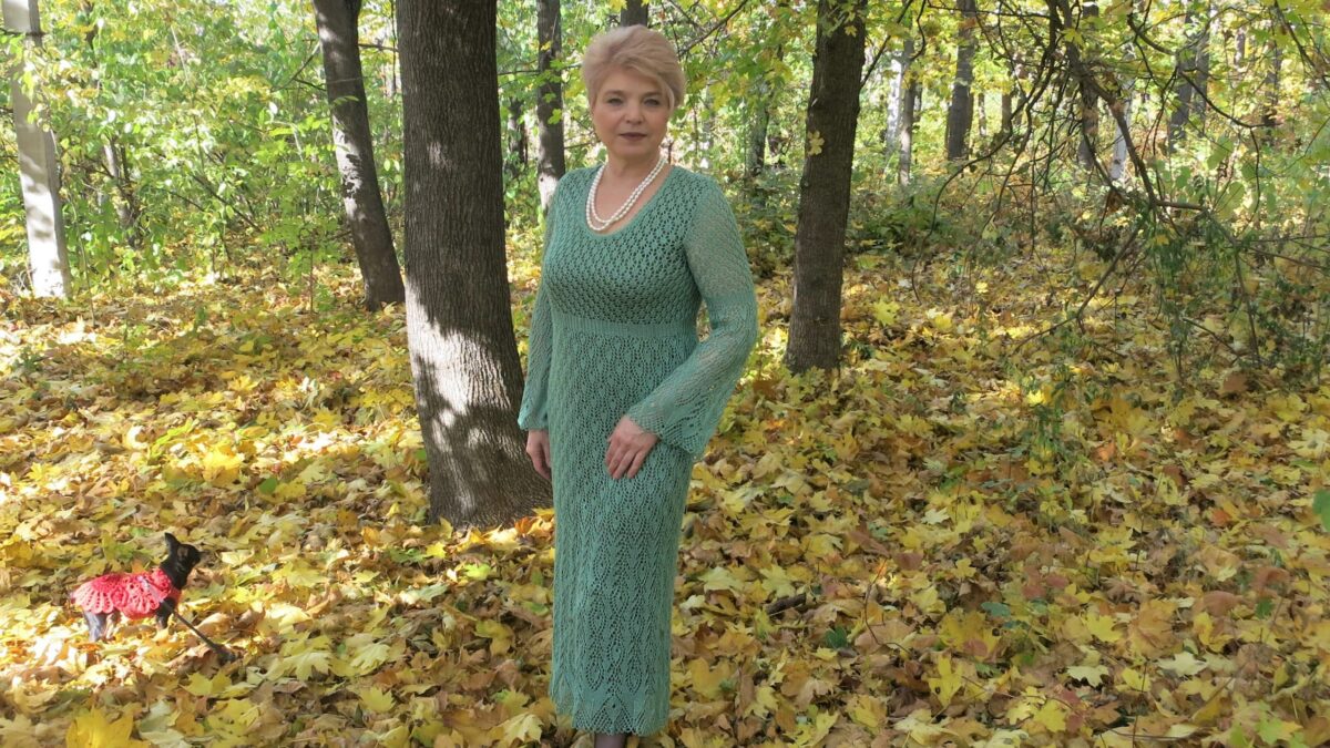 Knitted dress – “Peacock Feather”
