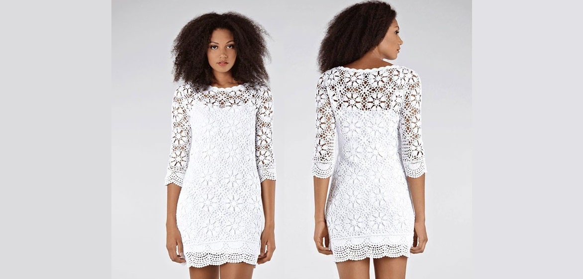 Openwork crochet dress “Snow-white charm”