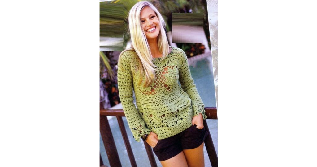 Lace pullover with beads