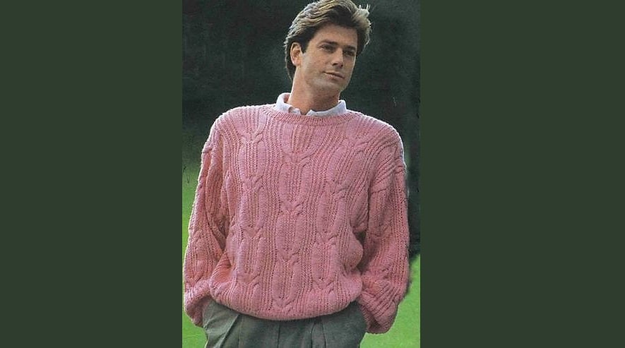 Мужской пуловер с красивым узором