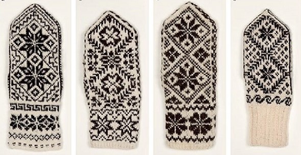 Mittens and gloves with Norwegian patterns