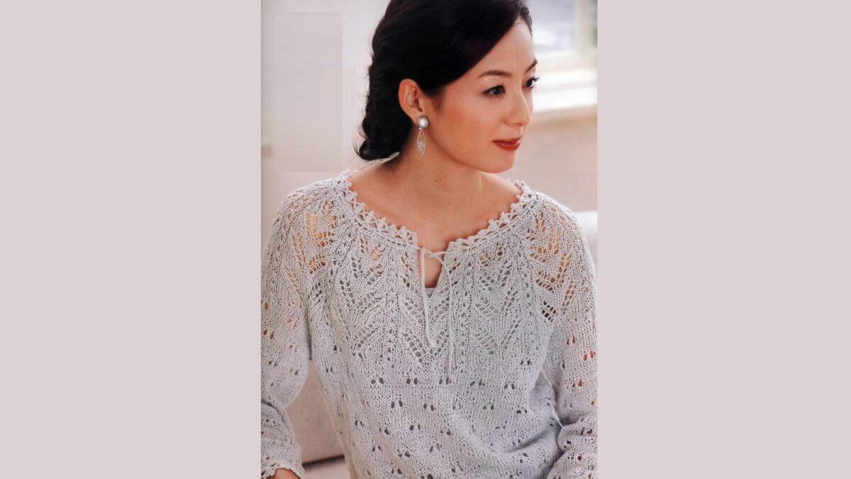 Delicate openwork jumper knitted