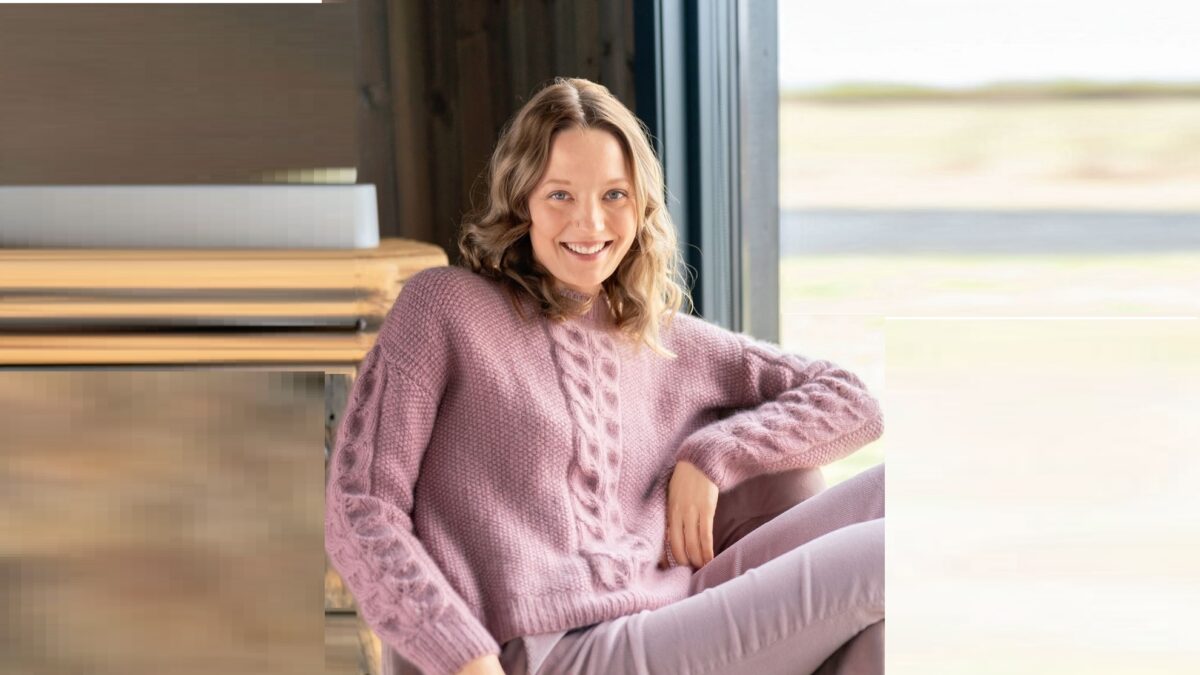 Пуловер с ажурными полосами из кашемира