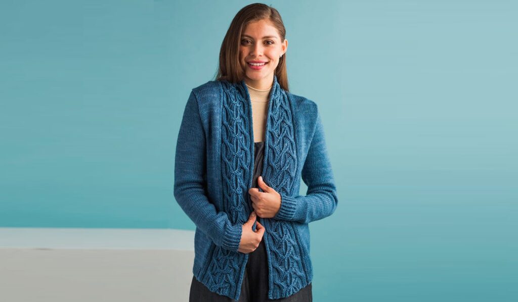 Women's cardigan "EULER" with cord trim