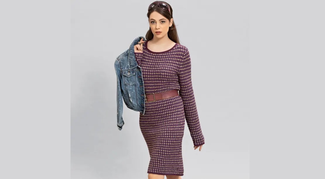 Dress with a pattern of removed loops